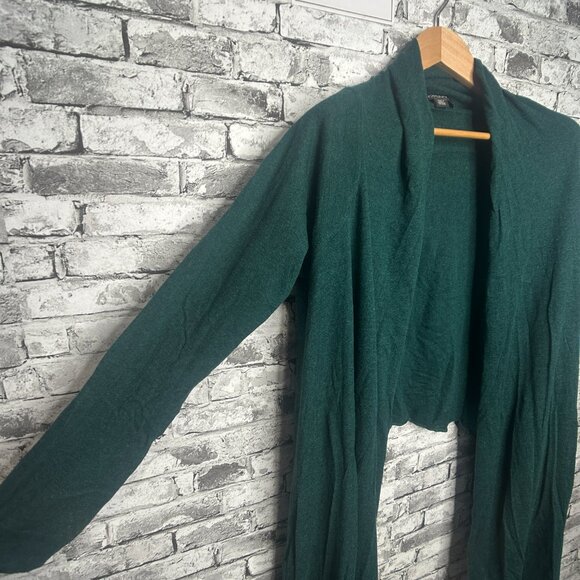 EUC DKNY Women's Dark Green High Low Cardigan Size M/L (minor flaw) - Picture 4 of 11